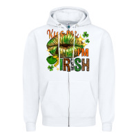 White kiss me im irish with lip Zipper Hoodie - NancyCooperArtShop