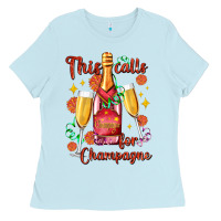 Baby Blue this calls for champagne Ladies Tee - AdoDesignShop