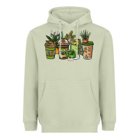 Matcha plant lover coffee cups Heavyweight Hoodie - NancyCooperArtShop