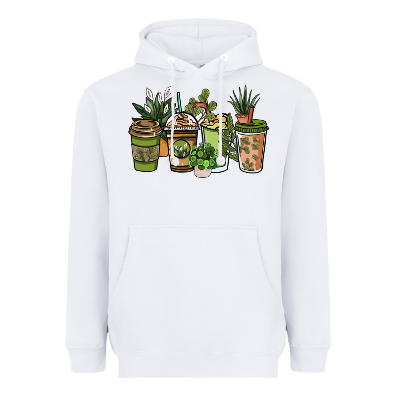 Plant Lover Coffee Cups Heavyweight Hoodie by NancyCooperArtShop | Teevron