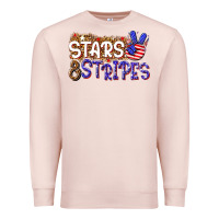 Pale Pink stars and stripes Premium Sweatshirt - NancyCooperArtShop
