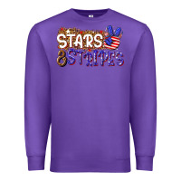 Purple stars and stripes Premium Sweatshirt - NancyCooperArtShop
