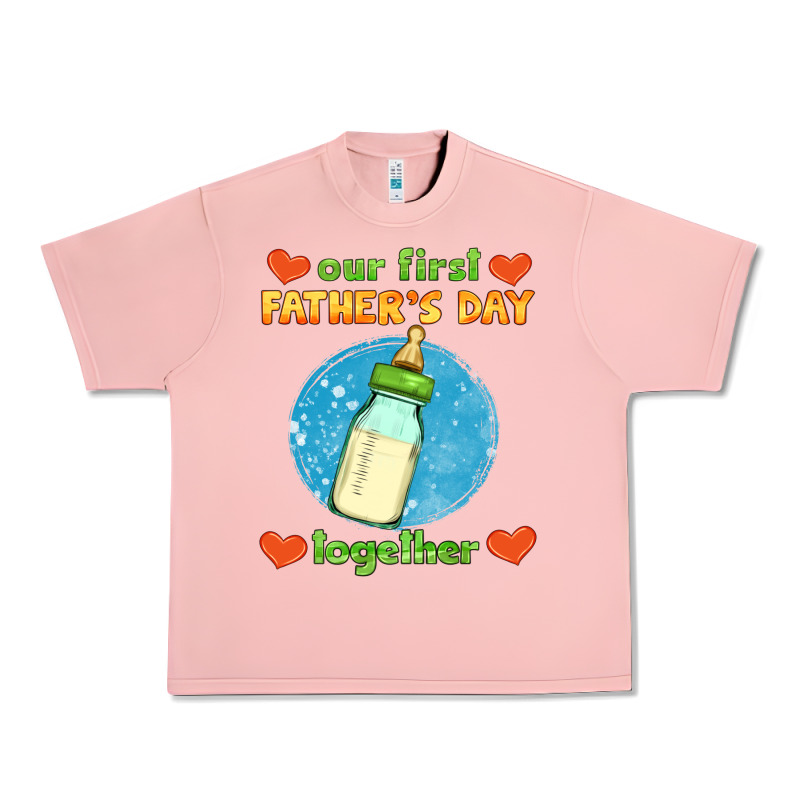 Our First Father's Day Together And Baby Bottle Urban Heavy Tee by HRA Design Shop | Teevron