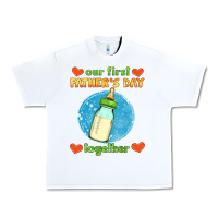 White our first father's day together and baby bottle Urban Heavy Tee - HRA Design Shop