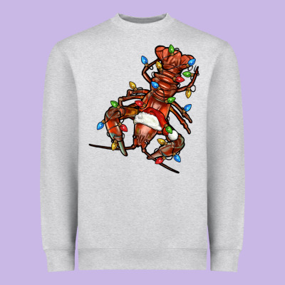 Christmas Crawfish Heavyweight Sweatshirt Designed By Fadigitalartstudio