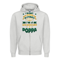 Dove Grey i'm not retired i'm a professional poppa Zipper Hoodie - Jasminsmagicworld