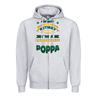 Heather Grey i'm not retired i'm a professional poppa Zipper Hoodie - Jasminsmagicworld