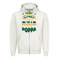 Oatmeal Heather i'm not retired i'm a professional poppa Zipper Hoodie - Jasminsmagicworld
