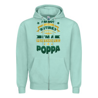 Seafoam i'm not retired i'm a professional poppa Zipper Hoodie - Jasminsmagicworld
