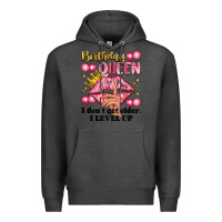 Charcoal Heather birthday queen i dont get older i level up Premium Hoodie - Artiststas