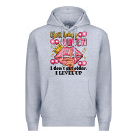 Heather Grey birthday queen i dont get older i level up Premium Hoodie - Artiststas