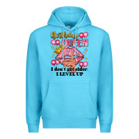 Ocean Blue birthday queen i dont get older i level up Premium Hoodie - Artiststas