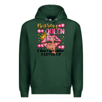 Sports Green birthday queen i dont get older i level up Premium Hoodie - Artiststas