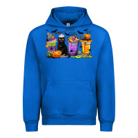 Cobalt Halloween Cat Coffee Cups Urban Hoodie - texasbilliewilder