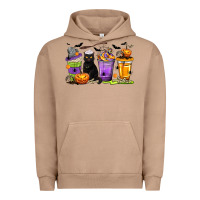 Pigment Burro Halloween Cat Coffee Cups Urban Hoodie - texasbilliewilder