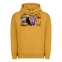 Pigment Peanut Butter Halloween Cat Coffee Cups Urban Hoodie - texasbilliewilder