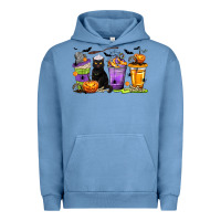 Halloween Cat Coffee Cups Urban Hoodie | Teevron