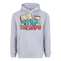 Heather Grey books are my therapy Heavyweight Hoodie - MaliasSmallBusiness