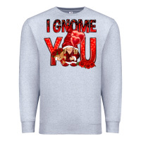 Heather Grey i gnome you with roses Premium Sweatshirt - NancyCooperArtShop