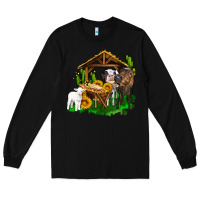 Black jesus holy night cows and sunflowers Long Sleeve Tee - AdoDesignShop