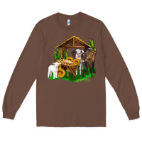 Chestnut jesus holy night cows and sunflowers Long Sleeve Tee - AdoDesignShop