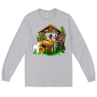 Moon Dust jesus holy night cows and sunflowers Long Sleeve Tee - AdoDesignShop