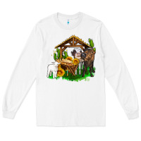 White jesus holy night cows and sunflowers Long Sleeve Tee - AdoDesignShop