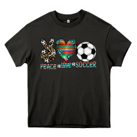 Asphalt peace love soccer Heavy Core Tee - CowhideDigitalArt