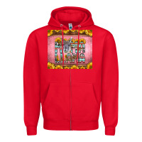 Red mama llama sunflowers Zipper Hoodie - LillyAllenDesigns
