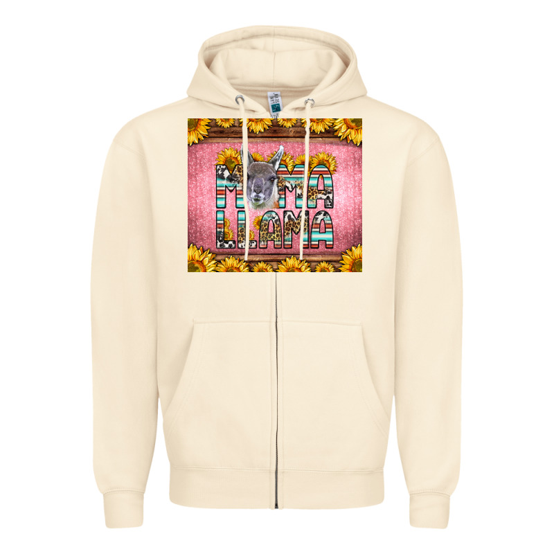 Mama Llama Sunflowers Zipper Hoodie by LillyAllenDesigns | Teevron