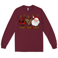 Burgundy peace love santa Long Sleeve Tee - JahusDesignShop