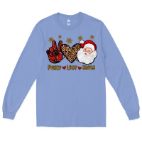 Colony Blue peace love santa Long Sleeve Tee - JahusDesignShop