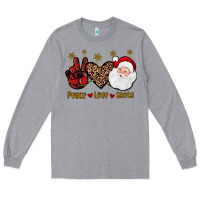 Heather Grey peace love santa Long Sleeve Tee - JahusDesignShop