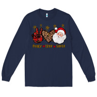 Navy peace love santa Long Sleeve Tee - JahusDesignShop