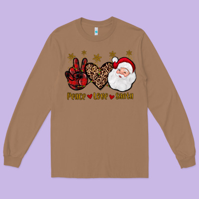 Peace Love Santa Long Sleeve Tee Designed By Jahusdesignshop