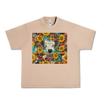 Burro white Scottish calf and sunflowers Urban Heavy Tee - BarkalooDesign