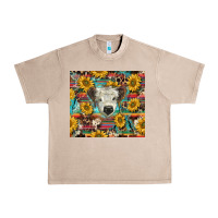 French Oak white Scottish calf and sunflowers Urban Heavy Tee - BarkalooDesign