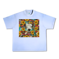Grape Ice white Scottish calf and sunflowers Urban Heavy Tee - BarkalooDesign