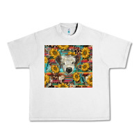 Lunar Rock white Scottish calf and sunflowers Urban Heavy Tee - BarkalooDesign