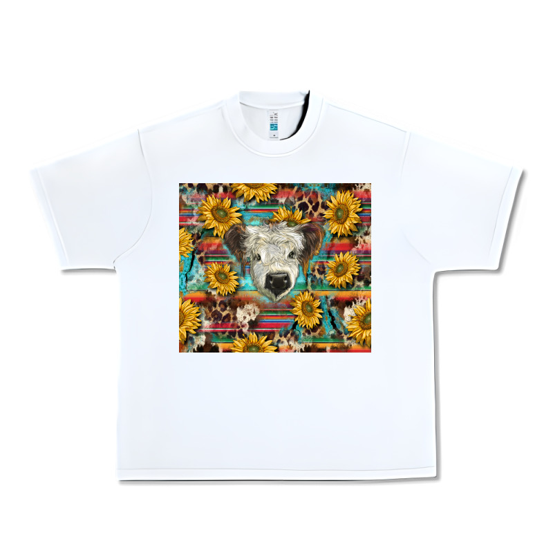 White Scottish Calf And Sunflowers Urban Heavy Tee by BarkalooDesign | Teevron