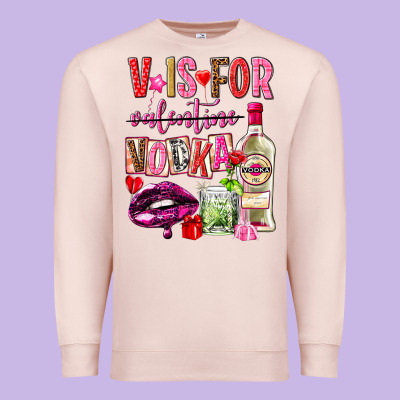 V Is For Vodka Premium Sweatshirt Designed By Nancycooperartshop