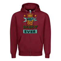 Burgundy world's best daddy ever Zipper Hoodie - Jasminsmagicworld