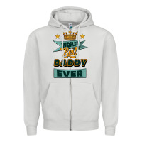 Dove Grey world's best daddy ever Zipper Hoodie - Jasminsmagicworld