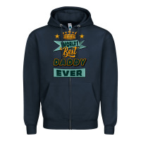 Navy world's best daddy ever Zipper Hoodie - Jasminsmagicworld