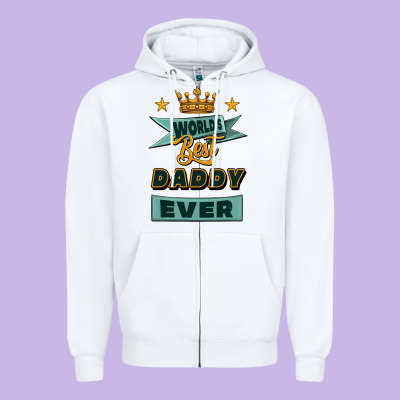 World's Best Daddy Ever Zipper Hoodie Designed By Jasminsmagicworld