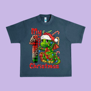 My First Christmas Dragon Urban Heavy Tee Designed By Fadigitalartstudio