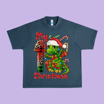 My First Christmas Dragon Urban Heavy Tee Designed By Fadigitalartstudio