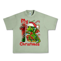 Oil Green my first christmas dragon Urban Heavy Tee - FaDigitalArtStudio