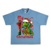 Pebble Blue my first christmas dragon Urban Heavy Tee - FaDigitalArtStudio