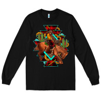 Black aztec rodeo cowboy christmas Long Sleeve Tee - JahusDesignShop